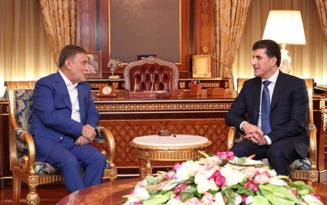 نێچیرڤان بارزانی و عزه‌ت شابه‌نده‌ر دۆخى عێراق تاوتوێ ده‌كه‌ن